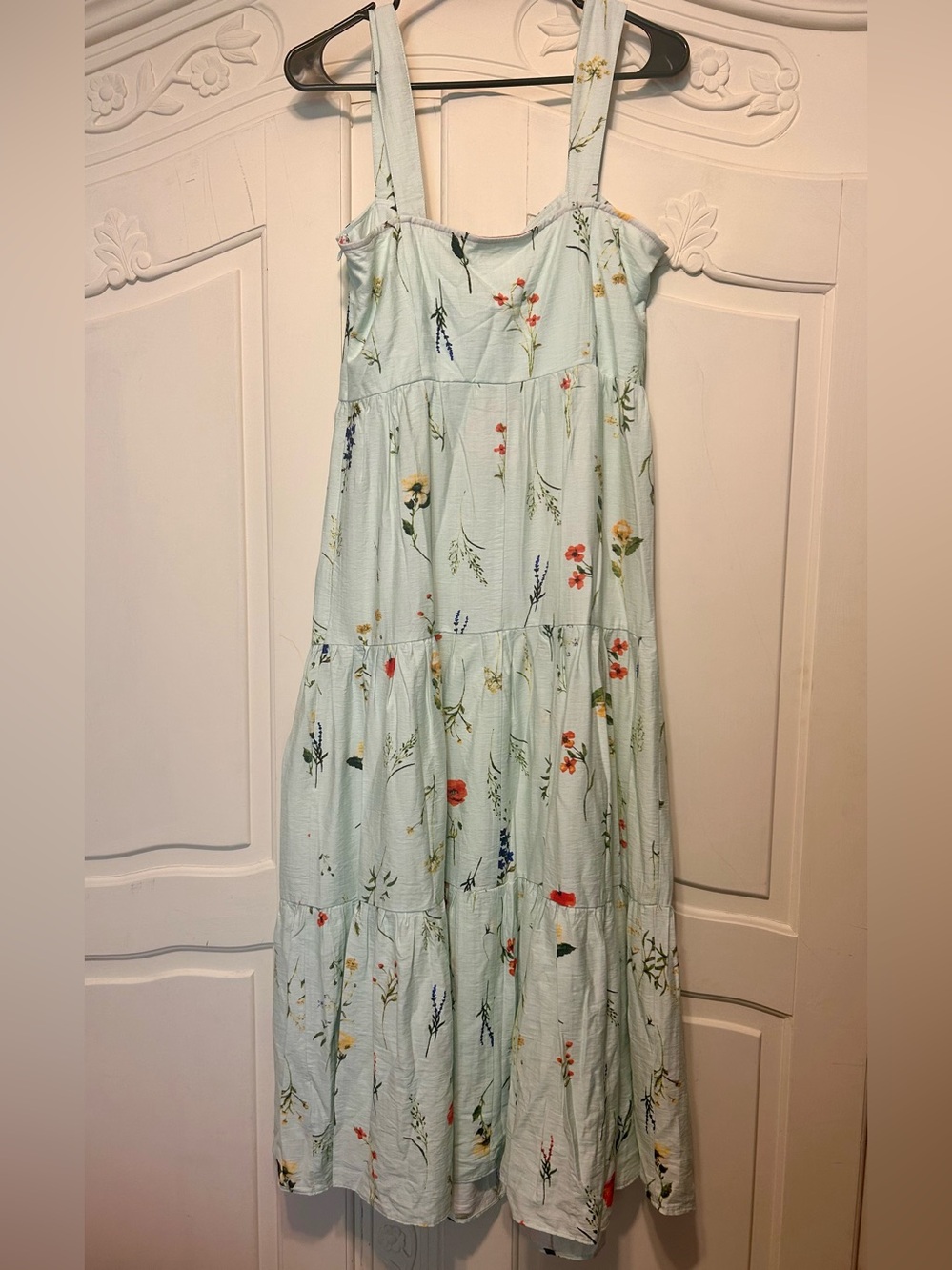 NWT Umgee Light Blue Floral Tiered Sundress